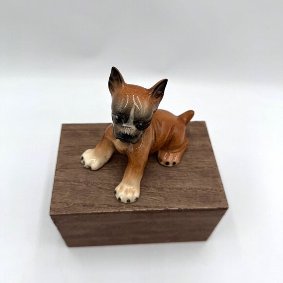 Vintage Jema Holland Boxer Dog Figurine Statue Ornament West Germany stamped 266 - Picture 2 of 13